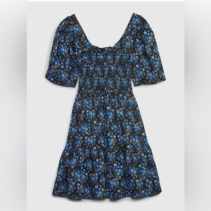 GAP Puff Sleeve Smocked Floral Mini Dress